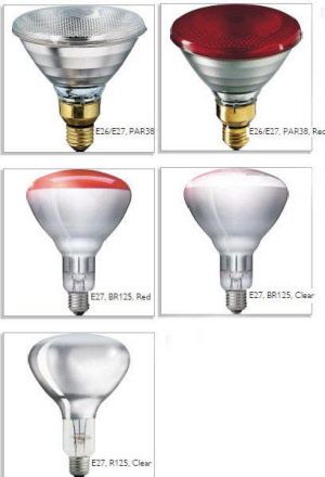 Ampoule Philips PAR38 Infrarouge 150W - Culot E27 - Réflecteur Argent/rouge